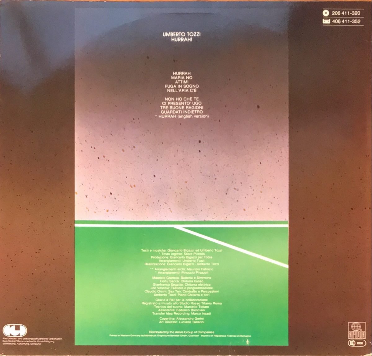 Umberto Tozzi ‎– Hurrah! LP Plak - Görsel 2