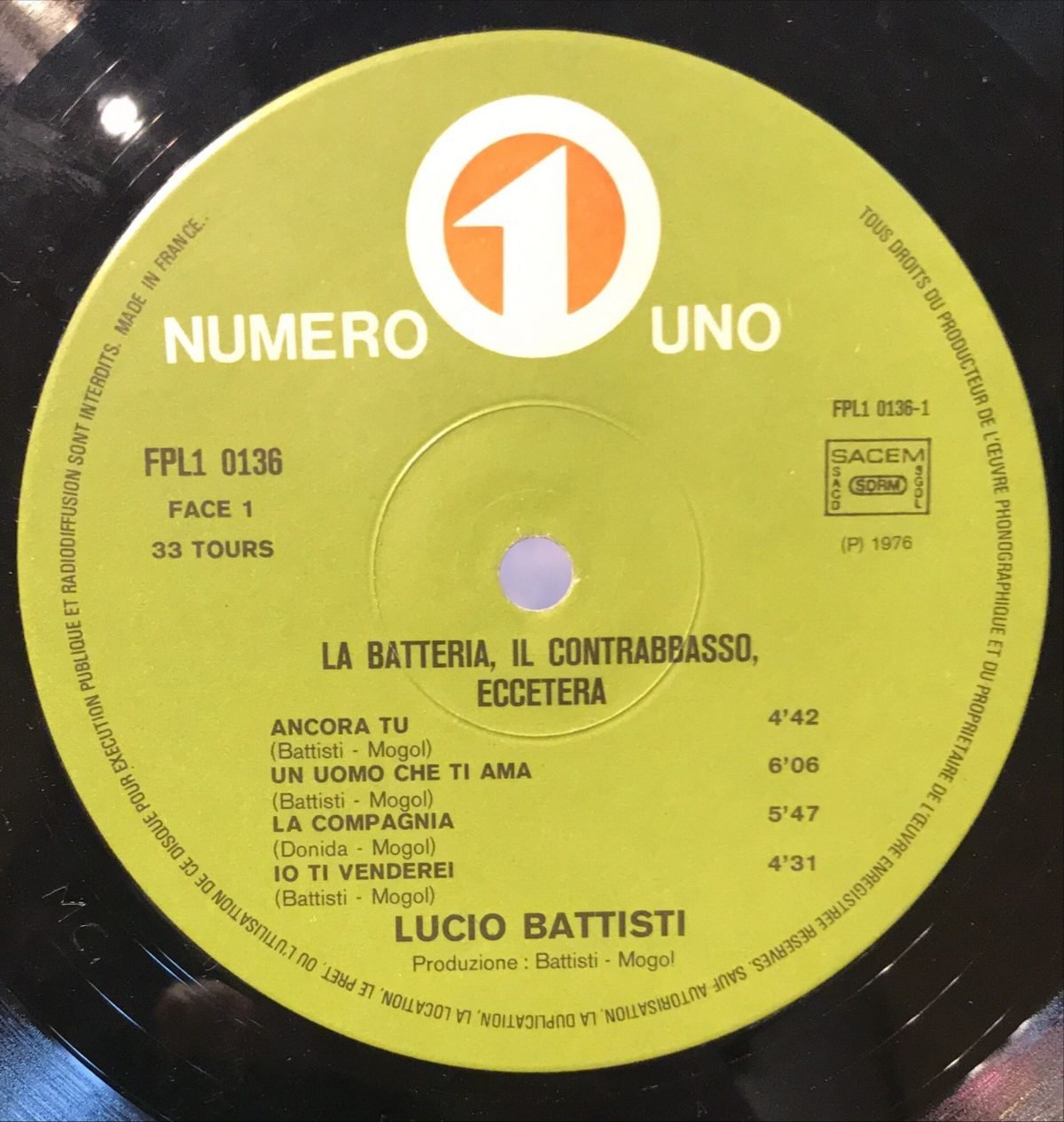 Lucio Battisti ‎– La Batteria, Il Contrabbasso, Eccetera LP Plak - Görsel 2