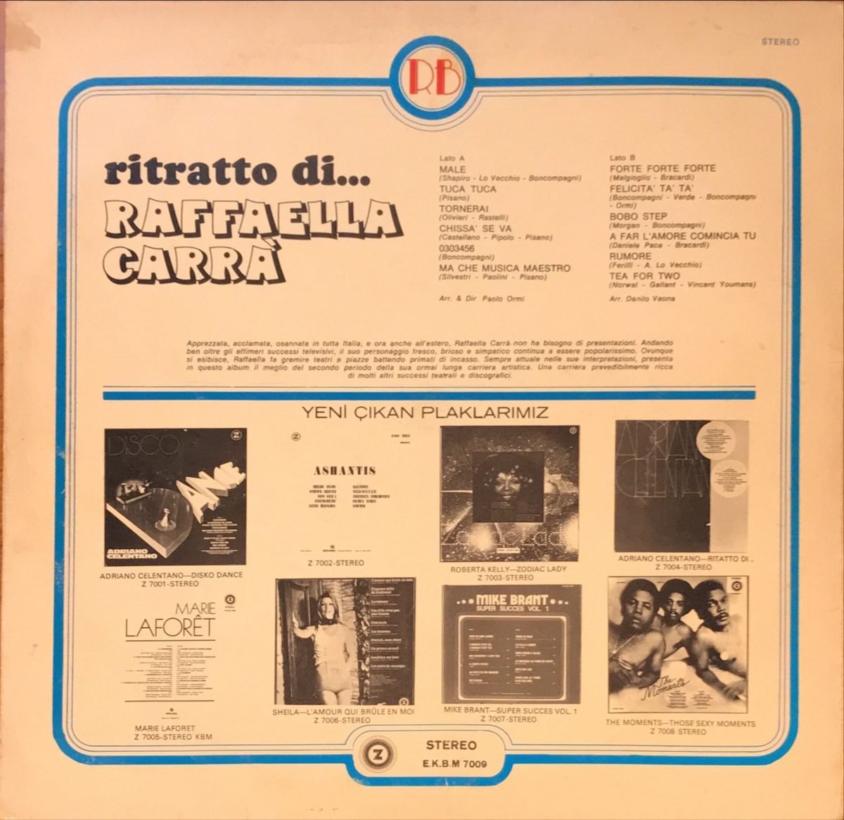 Raffaella Carrà ‎– Ritratto Di... Raffaella Carrà LP Plak - Görsel 3