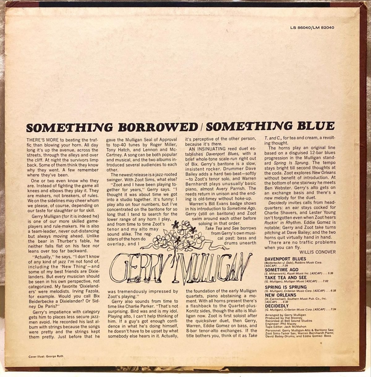 Gerry Mulligan ‎– Something Borrowed - Something Blue LP Plak - Görsel 2
