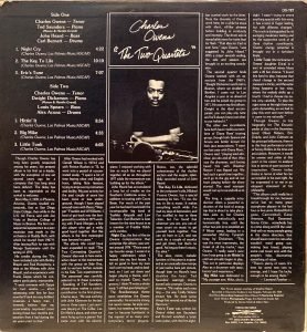 Charles Owens ‎– The Two Quartets LP Plak - Görsel 2