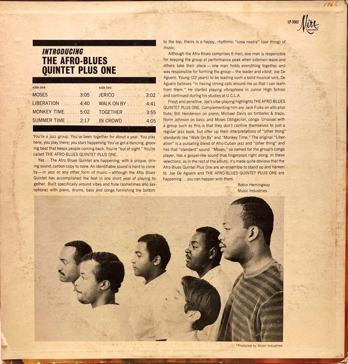 The Afro Blues Quintet Plus One ‎– The Afro Blues Quintet Plus One LP Plak - Görsel 2
