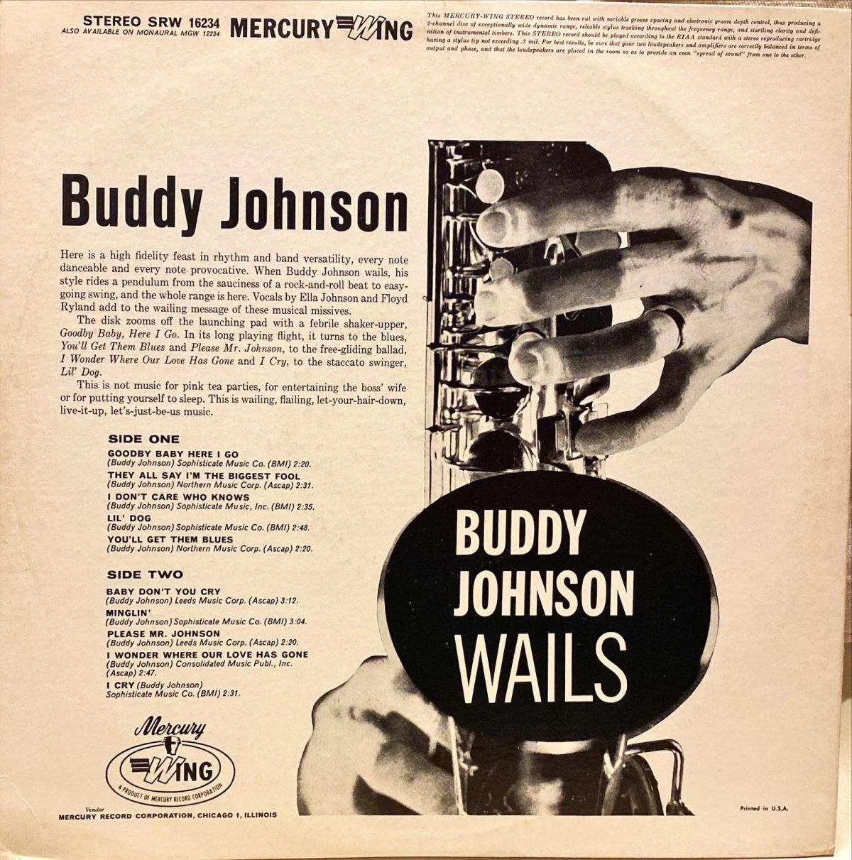 Buddy Johnson ‎– Wails LP Plak - Görsel 2