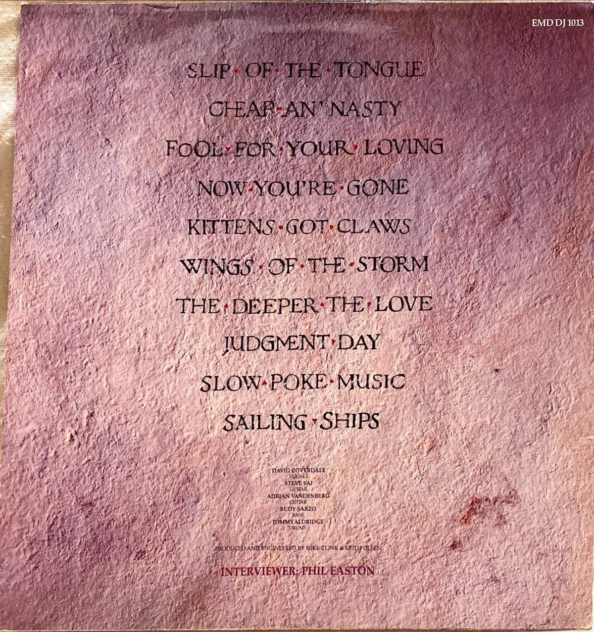 Whitesnake ‎– Slip Of The Tongue (The Wagging Tongue Edition) LP Plak - Görsel 2