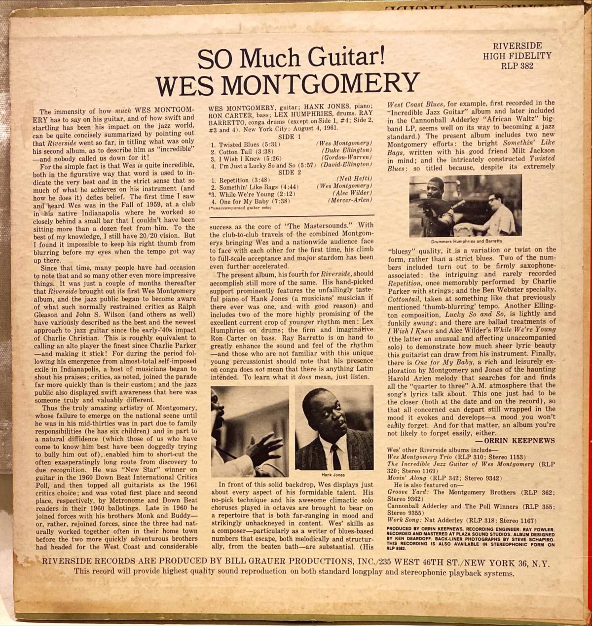 Wes Montgomery ‎– So Much Guitar! LP Plak - Görsel 2