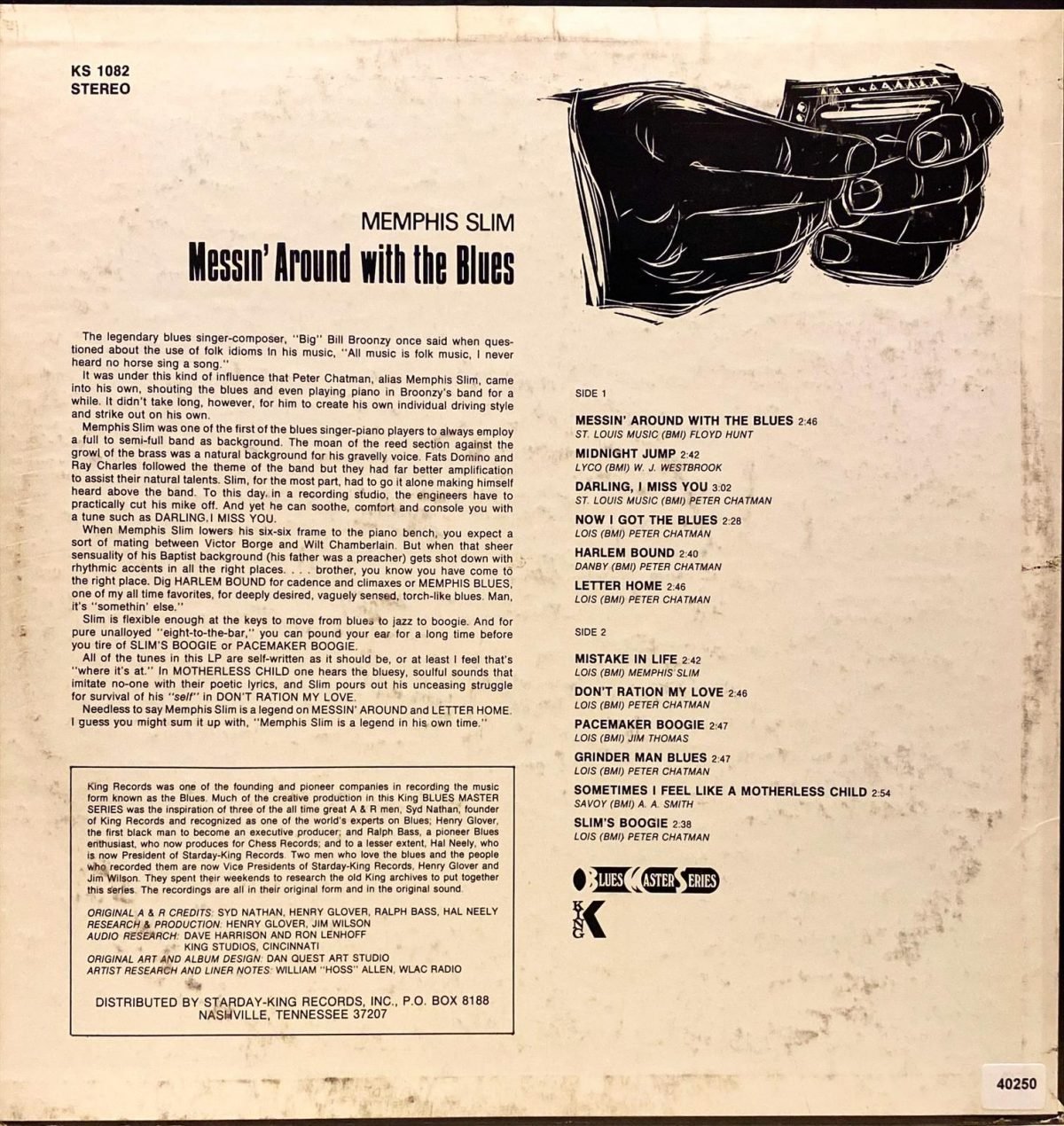 Memphis Slim ‎– Messin' Around With The Blues LP Plak - Görsel 2