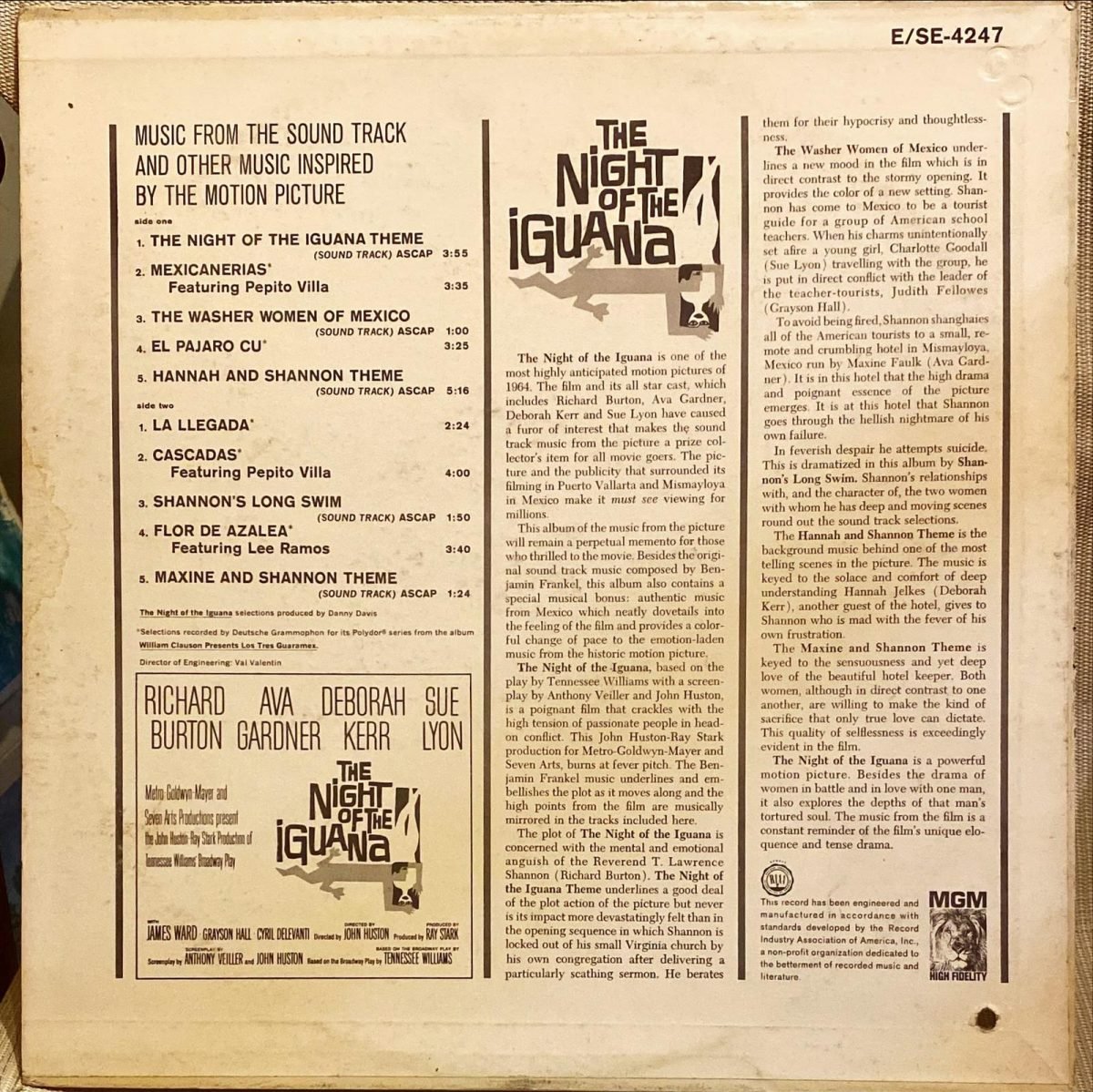 Benjamin Frankel ‎– The Night Of The Iguana (Music From The Soundtrack) LP Plak - Görsel 4