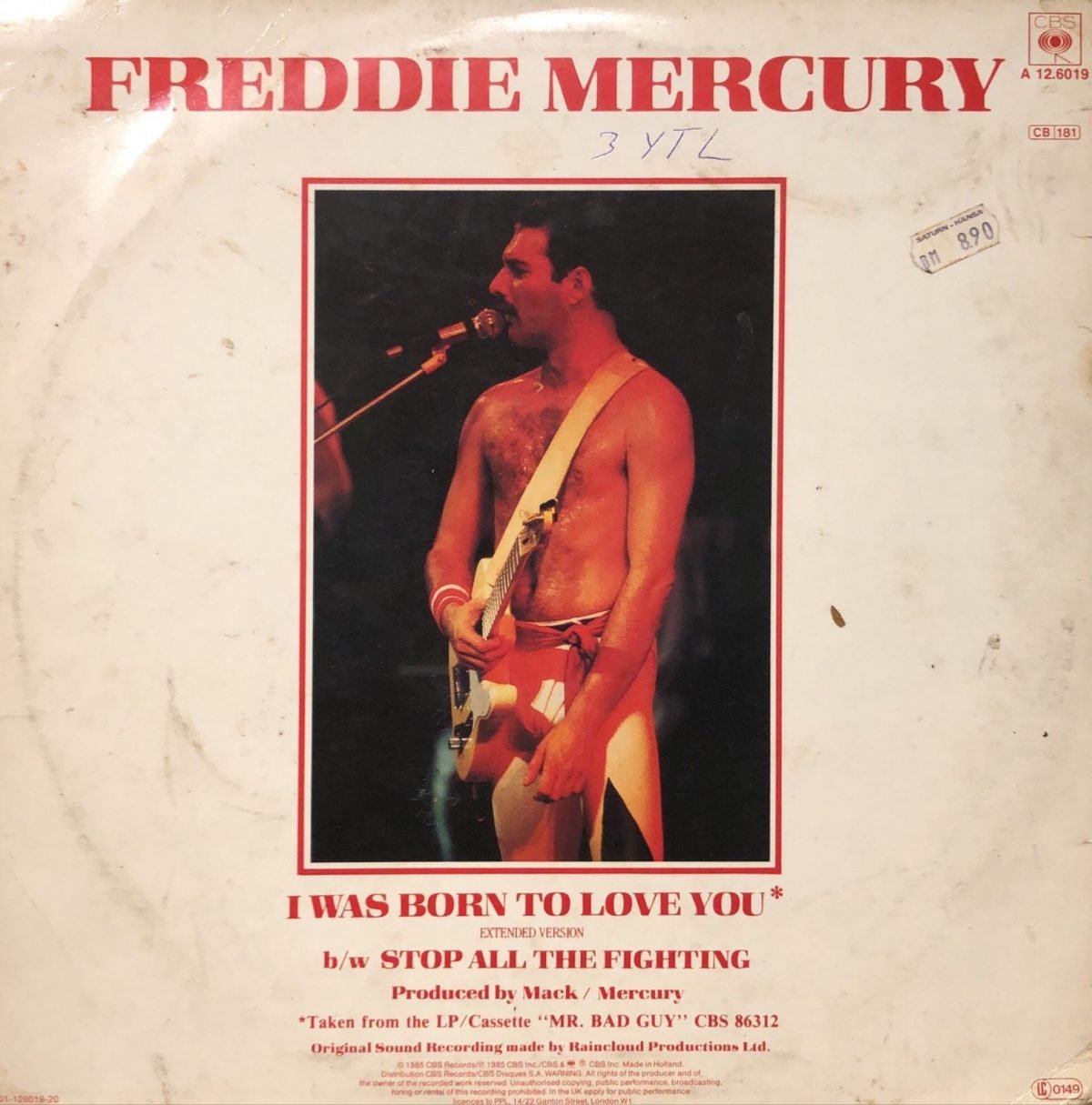 Freddie Mercury ‎– I Was Born To Love You (Extended Version) Maxi Single Plak - Görsel 2