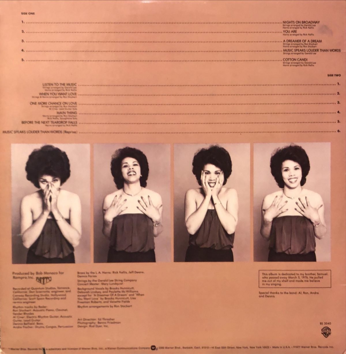 Candi Staton ‎– Music Speaks Louder Than Words LP Plak - Görsel 2
