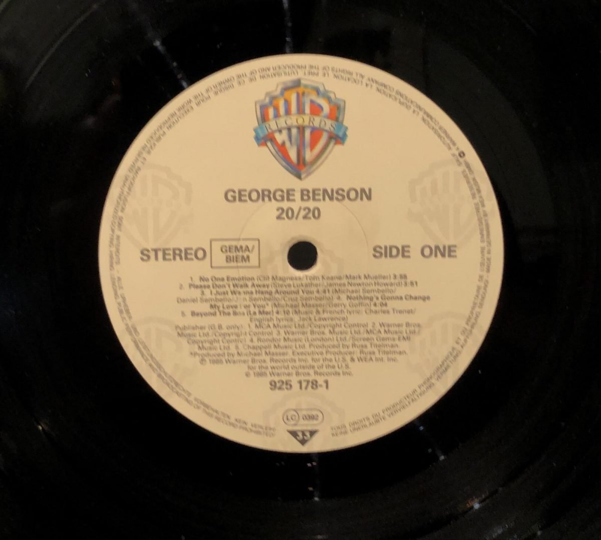George Benson ‎– 20/20  LP Plak - Görsel 2