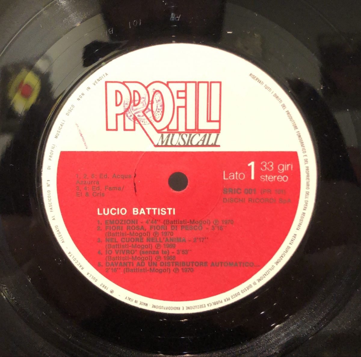 Lucio Battisti ‎– Lucio Battisti  LP Plak - Görsel 2