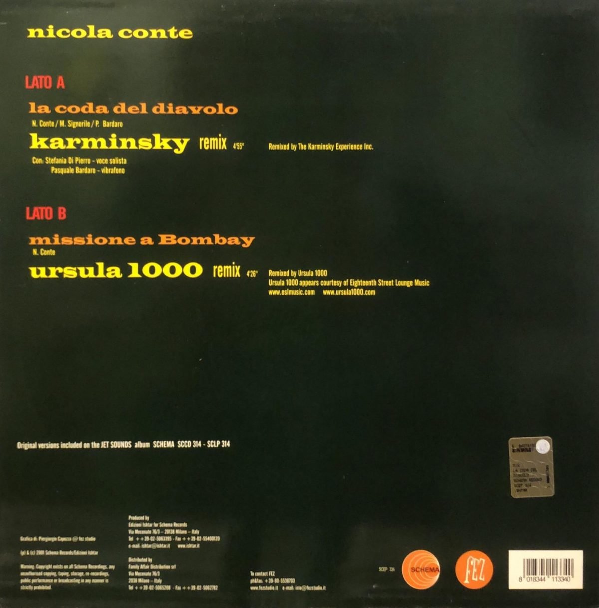 Nicola Conte ‎– La Coda Del Diavolo / Missione A Bombay - Maxi Single Plak - Görsel 2