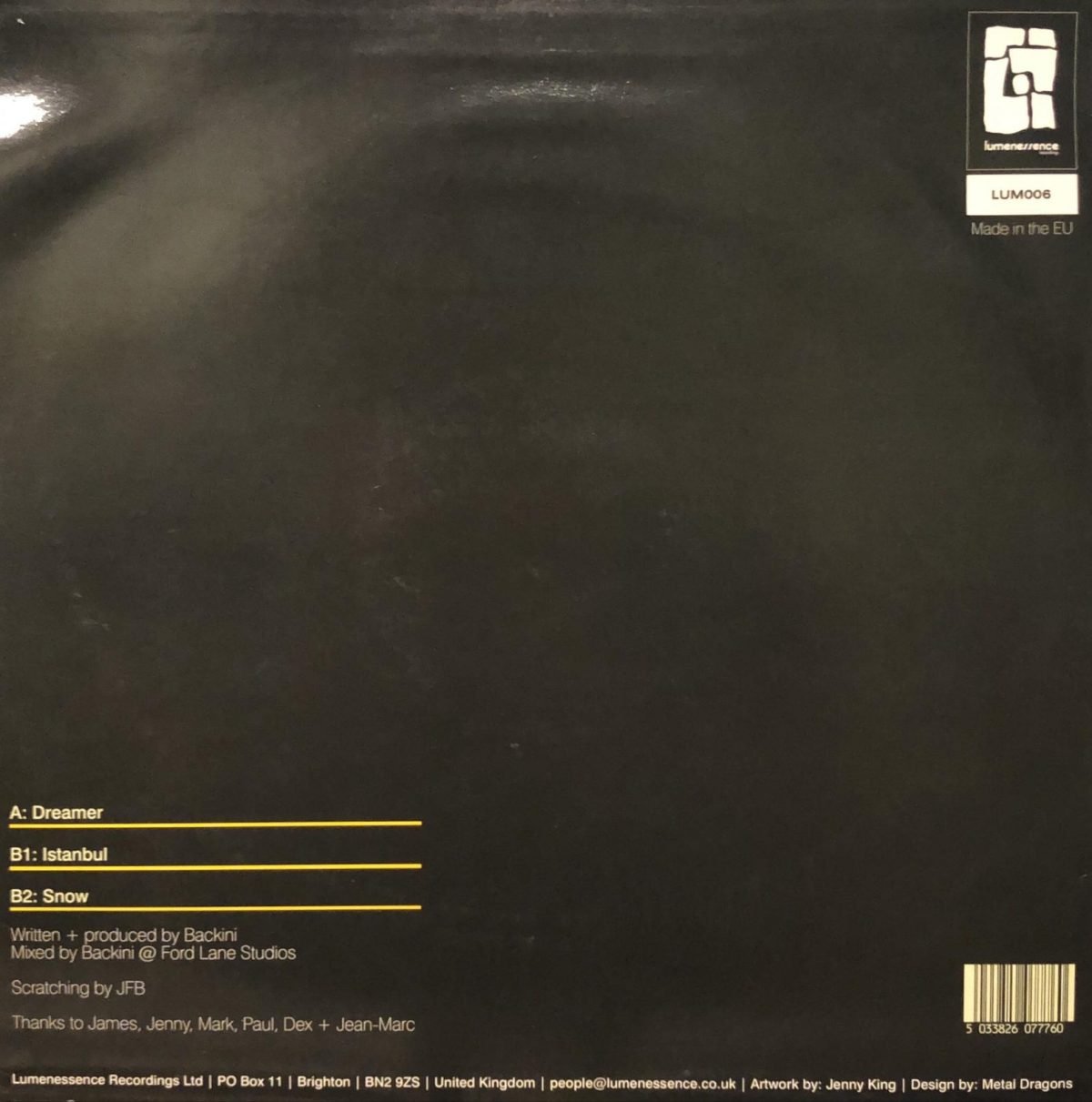 Backini ‎– Dreamer EP  - Maxi Single Plak - Görsel 3