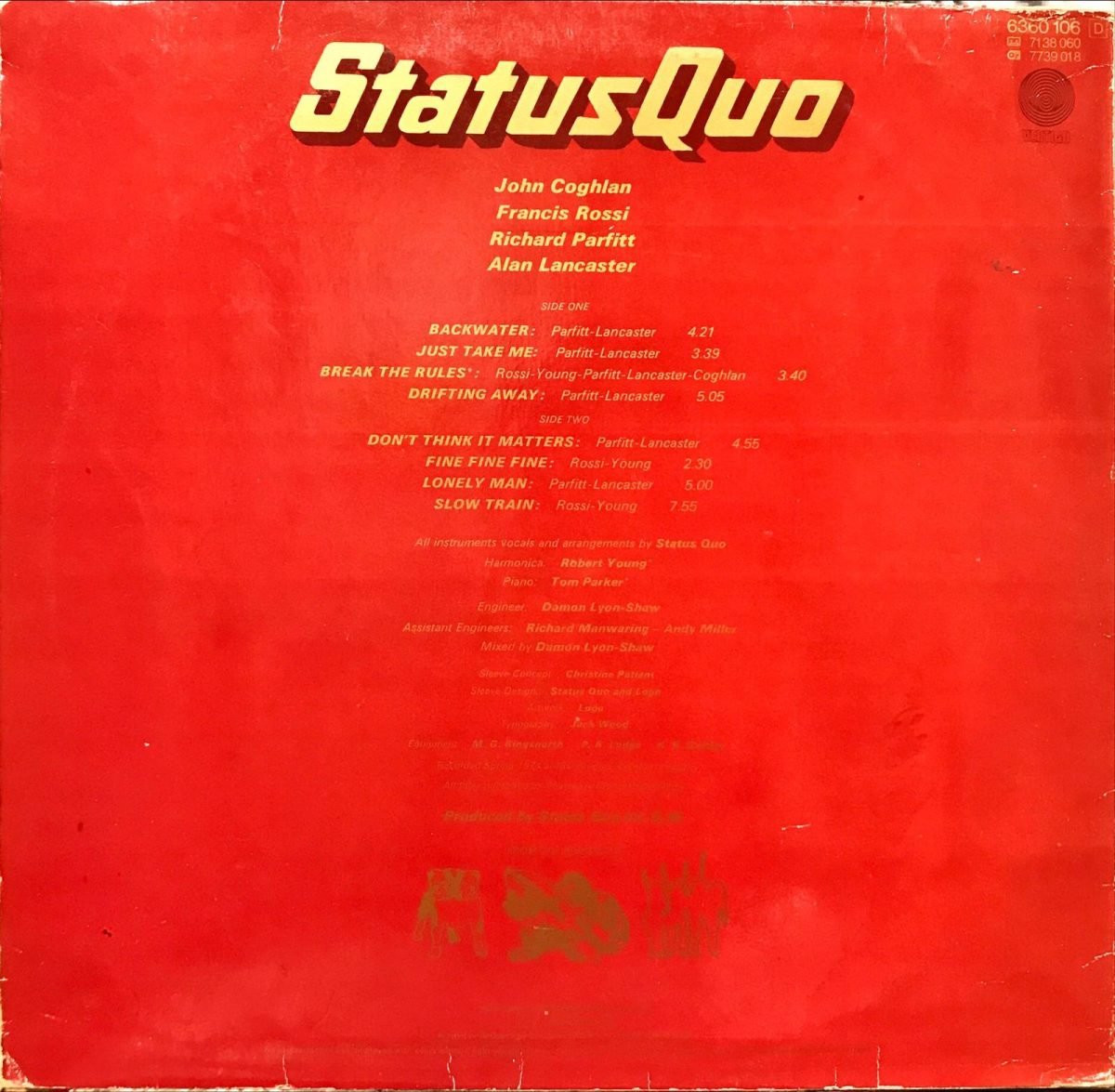 Status Quo ‎– Quo LP Plak - Görsel 3