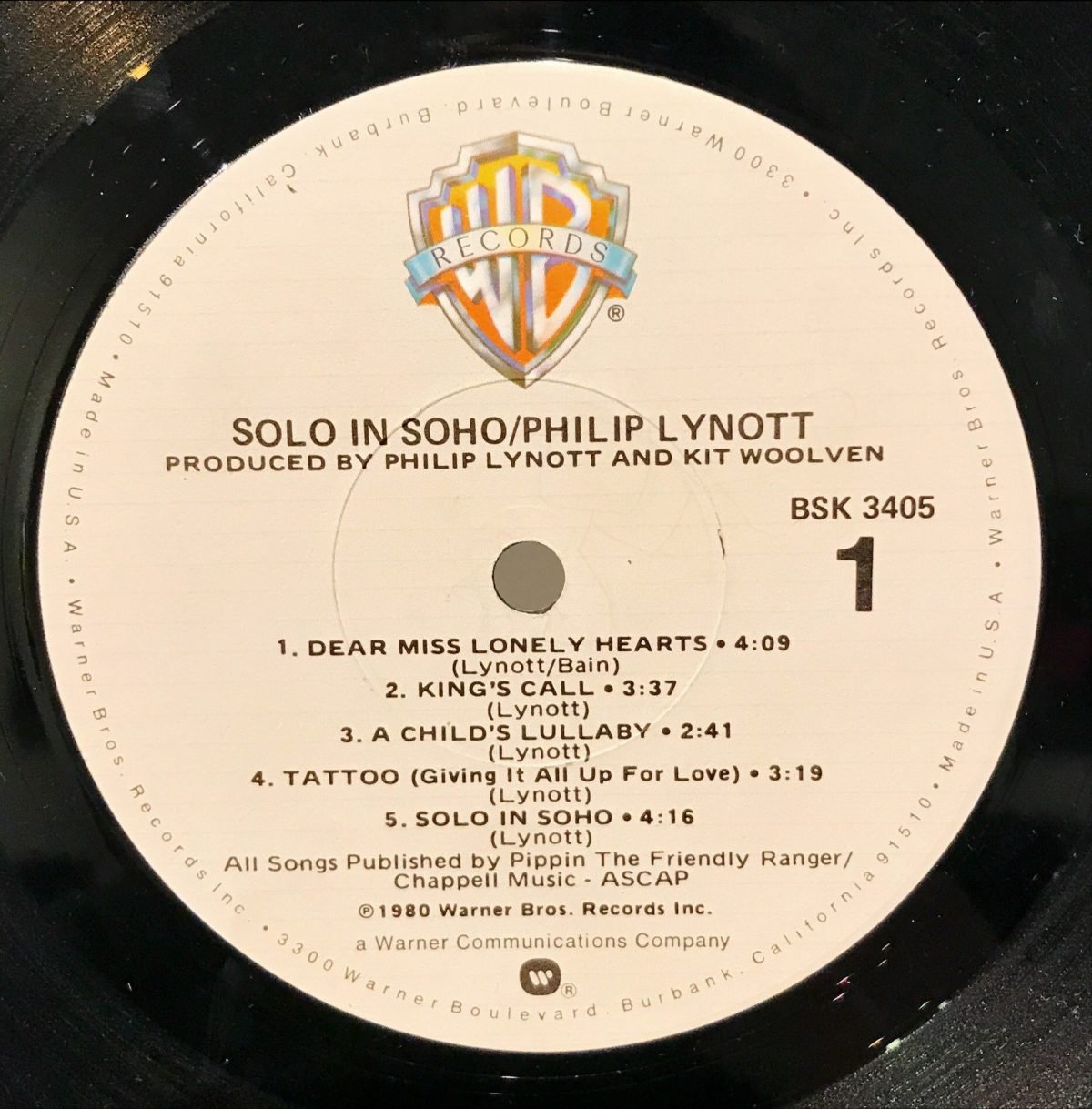 Philip Lynott ‎– Solo In Soho LP Plak - Görsel 3