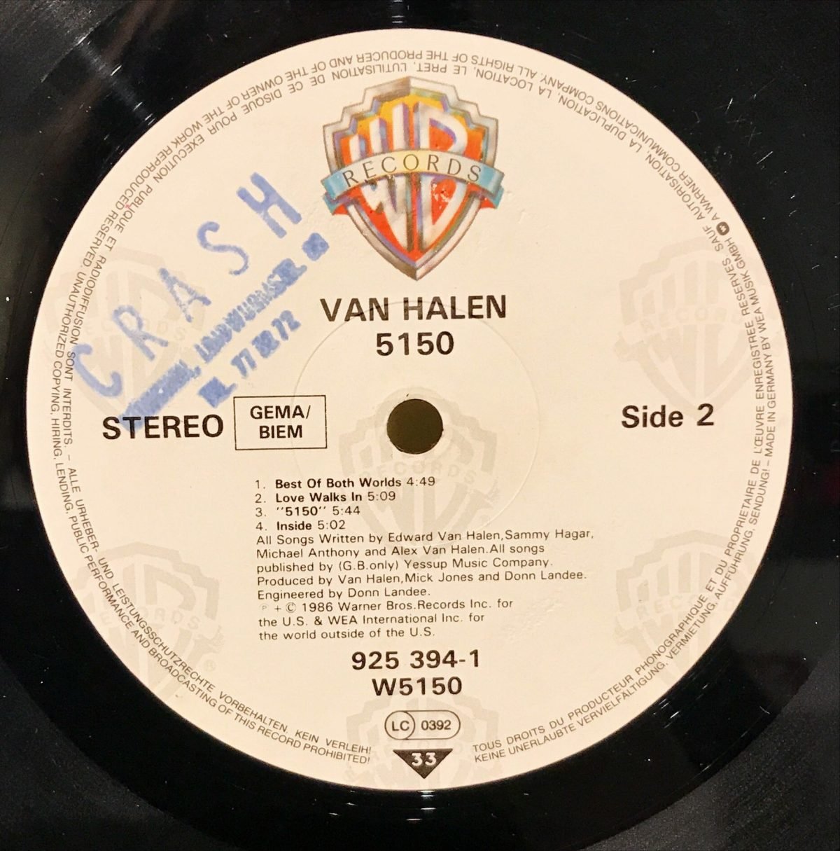 Van Halen ‎– 5150  LP Plak - Görsel 2