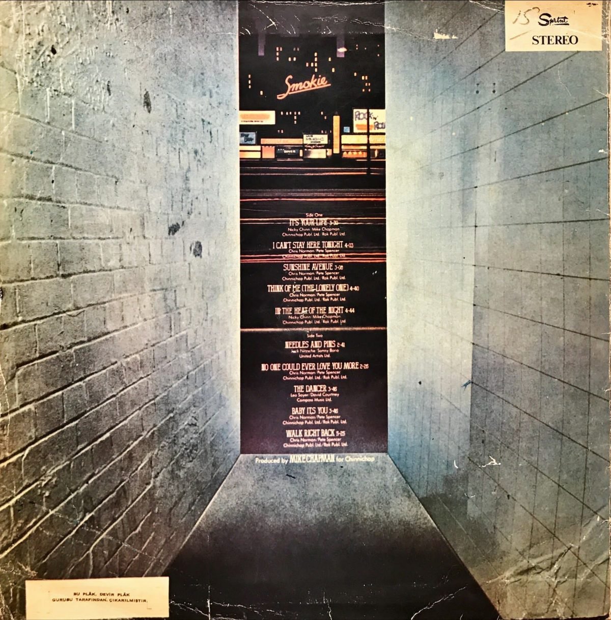 Smokie ‎– Bright Lights And Back Alleys LP Plak - Görsel 2