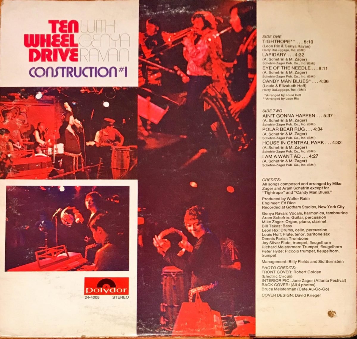 Ten Wheel Drive With Genya Ravan ‎– Construction #1  LP Plak - Görsel 2
