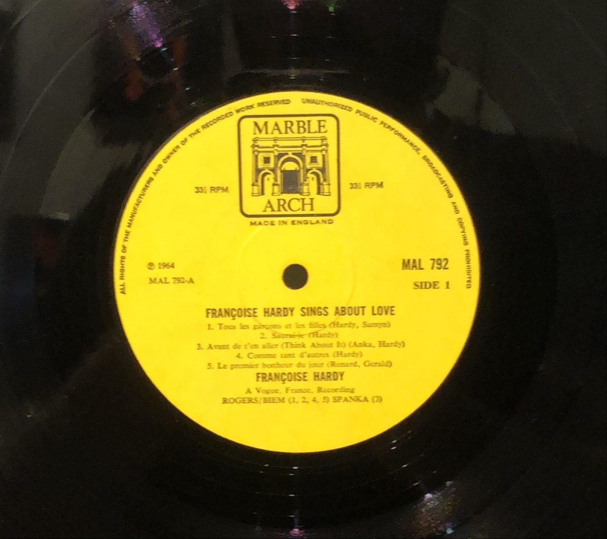 Francoise Hardy ‎– Francoise Hardy Sings About Love LP Plak - Görsel 2