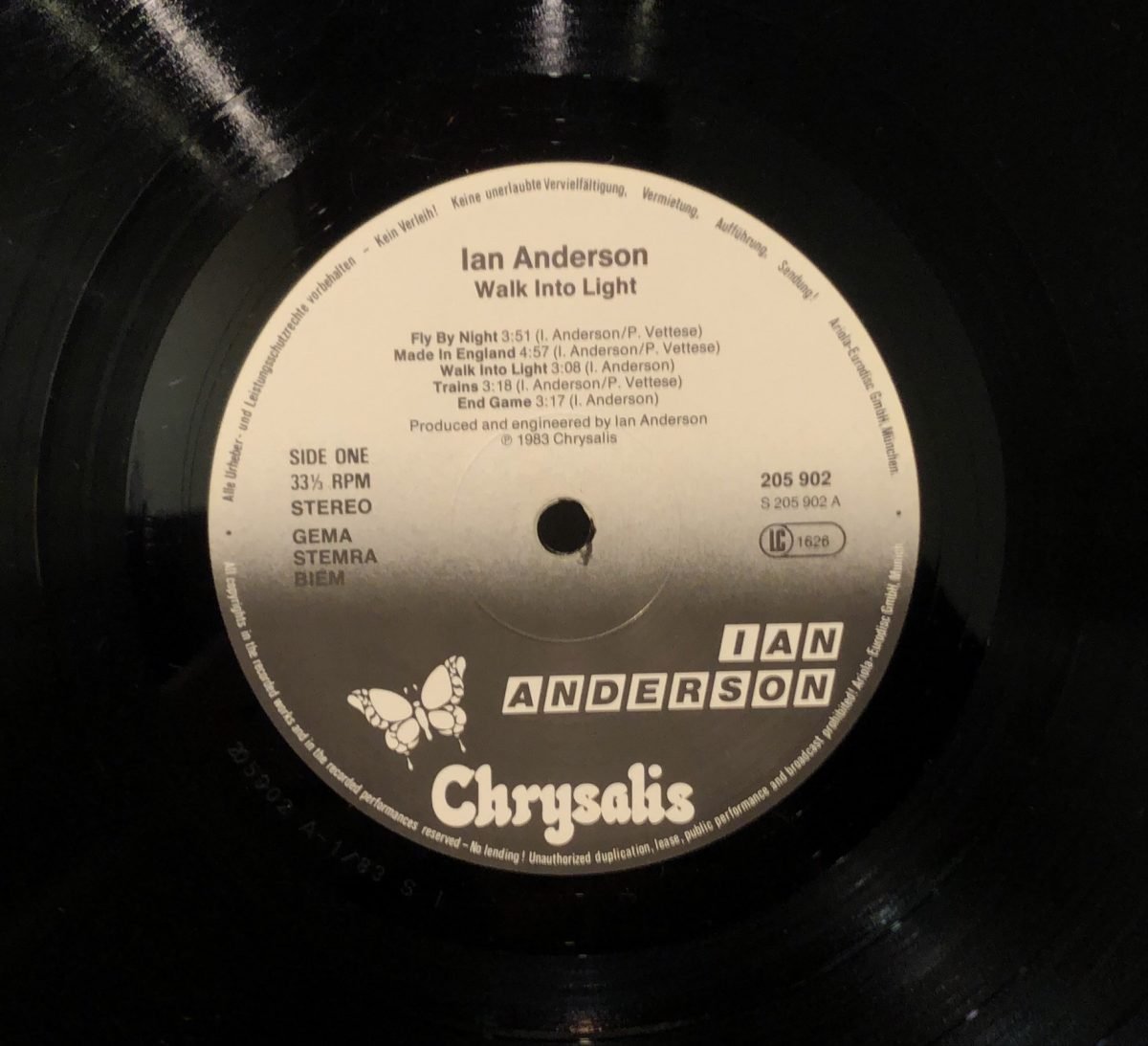 Ian Anderson ‎– Walk Into Light LP Plak - Görsel 2