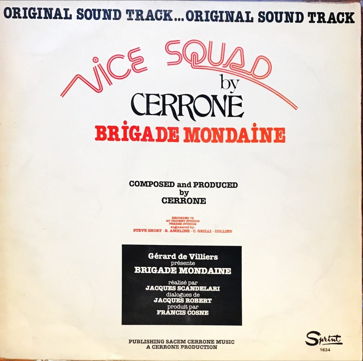 Cerrone ‎– Brigade Mondaine LP Plak - Görsel 2