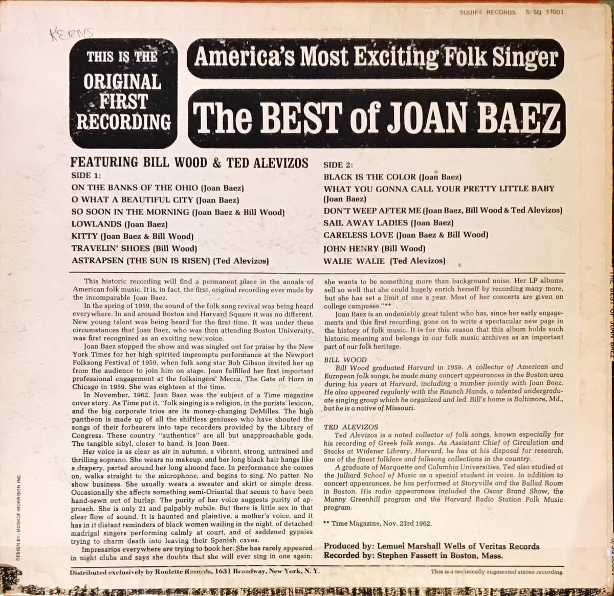 Joan Baez ‎– The Best Of Joan Baez  LP Plak - Görsel 3