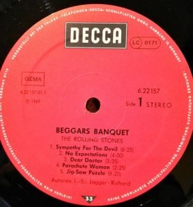 Rolling Stones ‎– Beggars Banquet LP Plak - Görsel 3