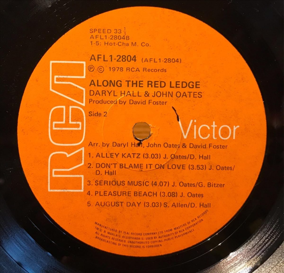 Daryl Hall & John Oates ‎– Along The Red Ledge LP Plak - Görsel 2