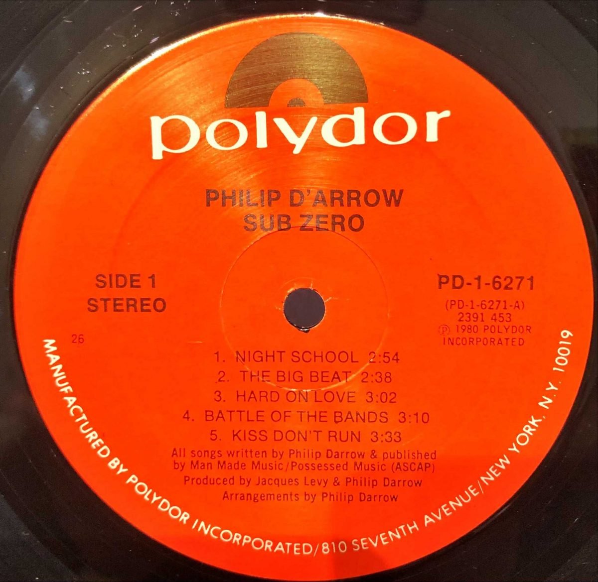 Philip D'Arrow ‎– Sub Zero LP Plak - Görsel 2