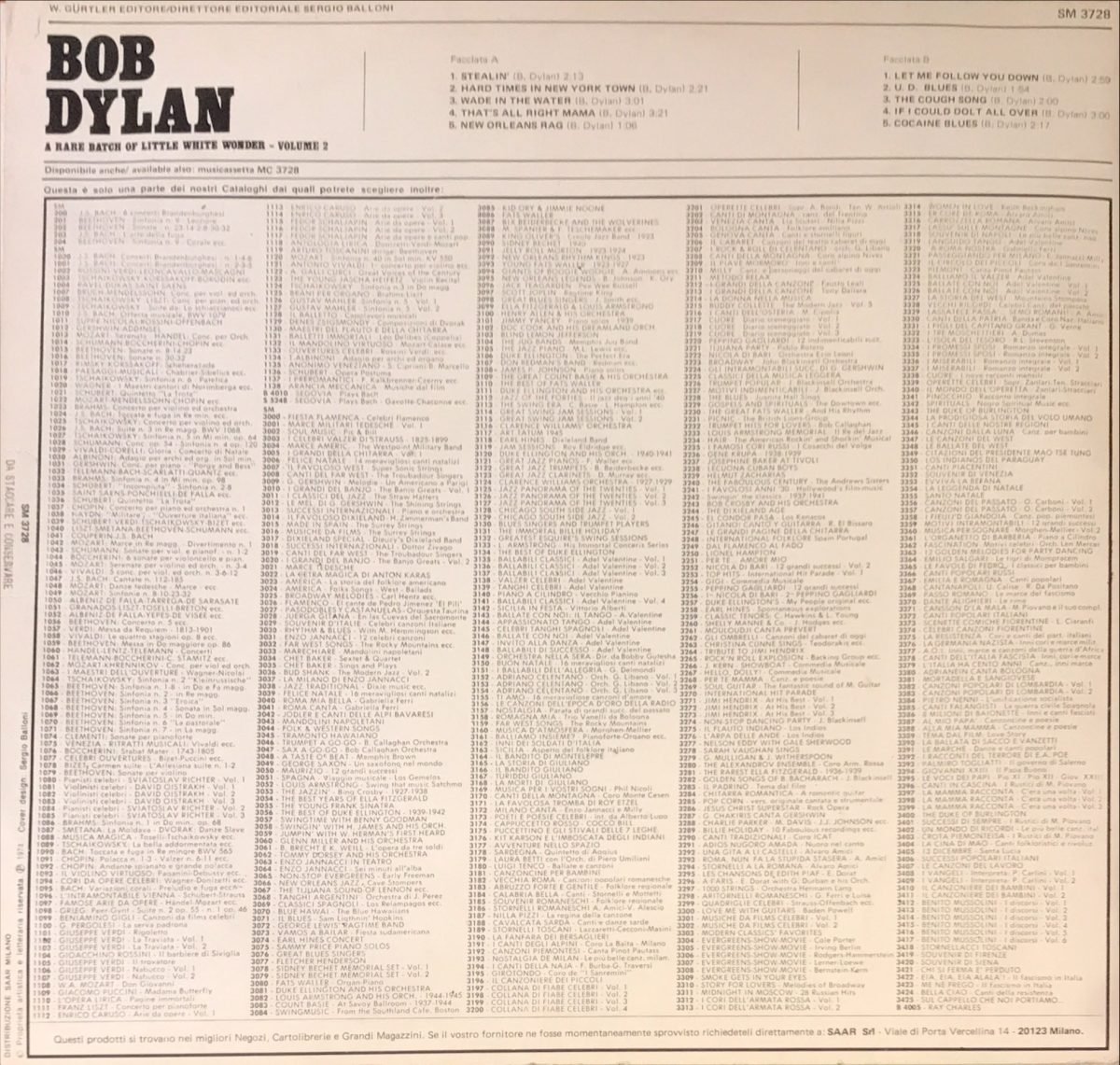 Bob Dylan ‎– A Rare Batch Of Little White Wonder - Volume 2 LP Plak - Görsel 2