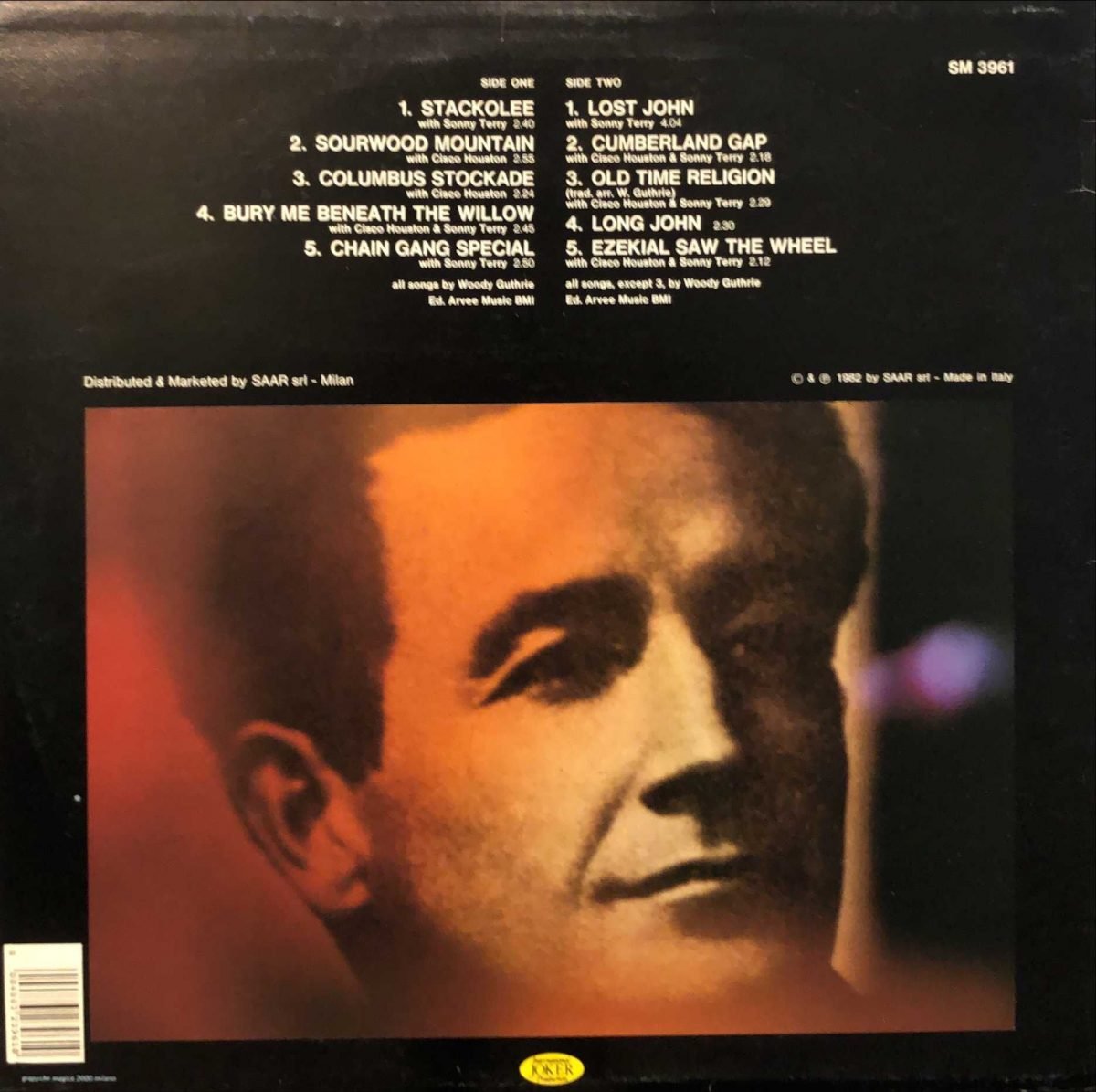 Woody Guthrie With Cisco Houston And Sonny Terry ‎– Woody Guthrie Vol. 2  LP Plak - Görsel 3