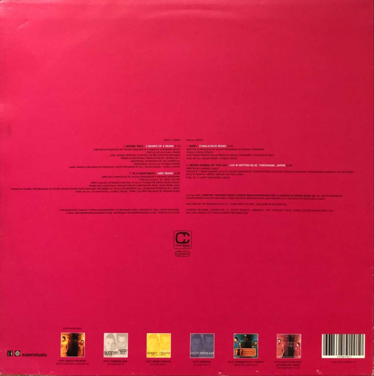 Koop ‎– Waltz For Koop - Alternative Takes EP 12” Maxi Single Plak - Görsel 3
