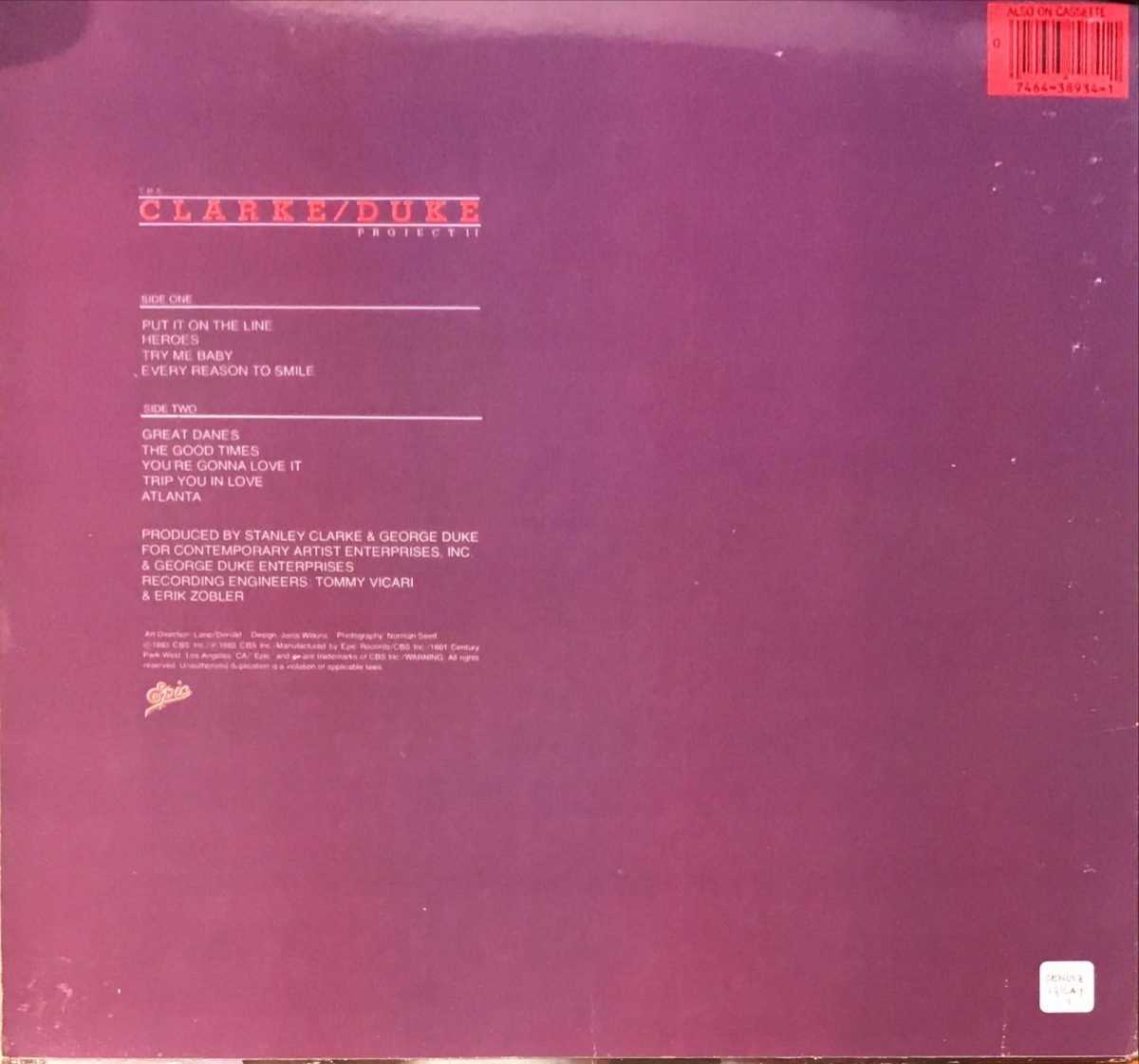 Stanley Clarke / George Duke ‎– The Clarke / Duke Project II LP Plak - Görsel 3