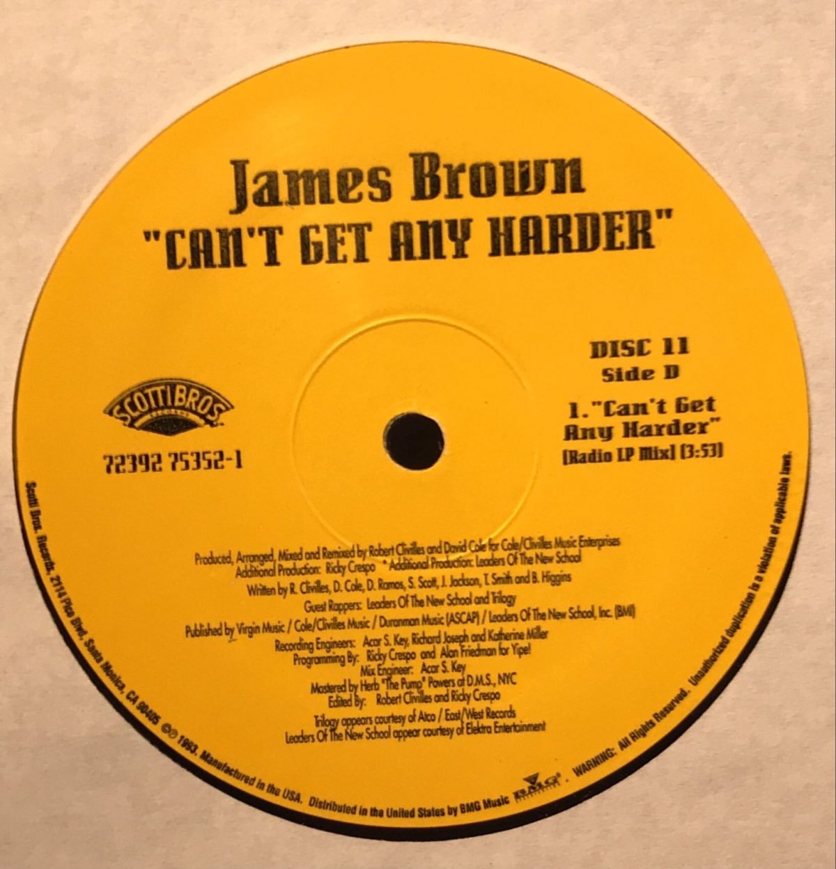 James Brown ‎– Can't Get Any Harder  2 X Maxi Single Plak - Görsel 2