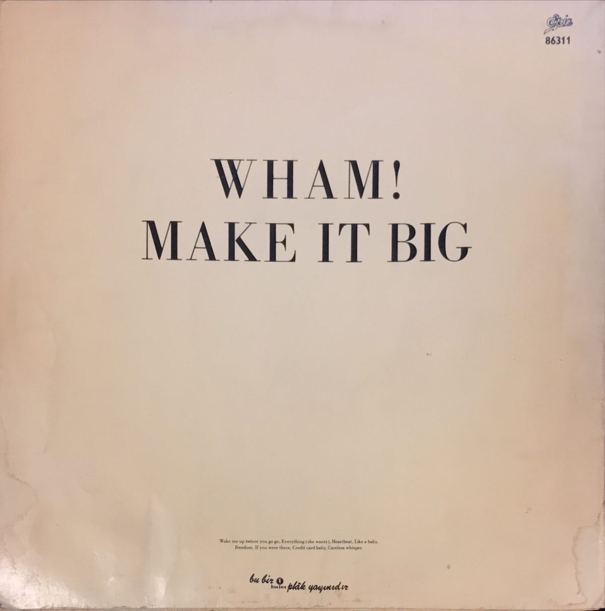 Wham! ‎– Make It Big LP Plak - Görsel 2