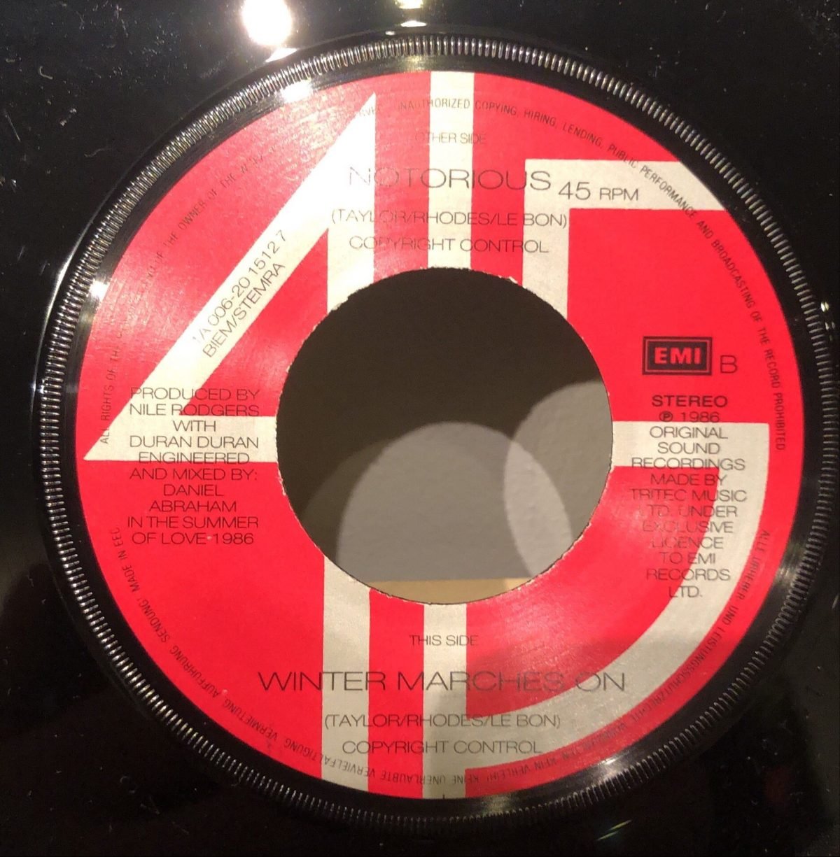 Duran Duran ‎– Notorious 45lik Plak - Görsel 2