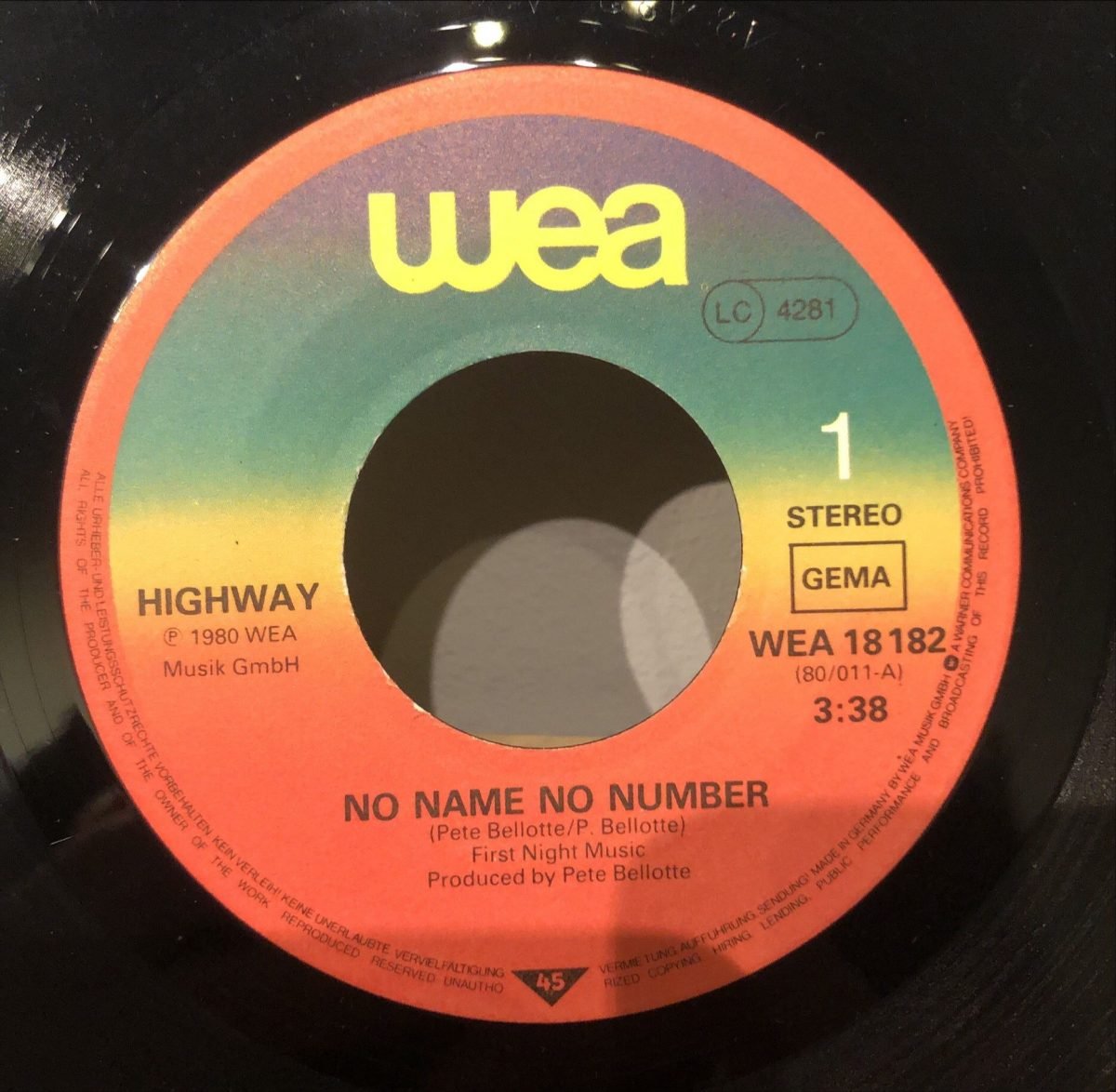 Highway ‎– No Name No Number 45lik Plak - Görsel 3