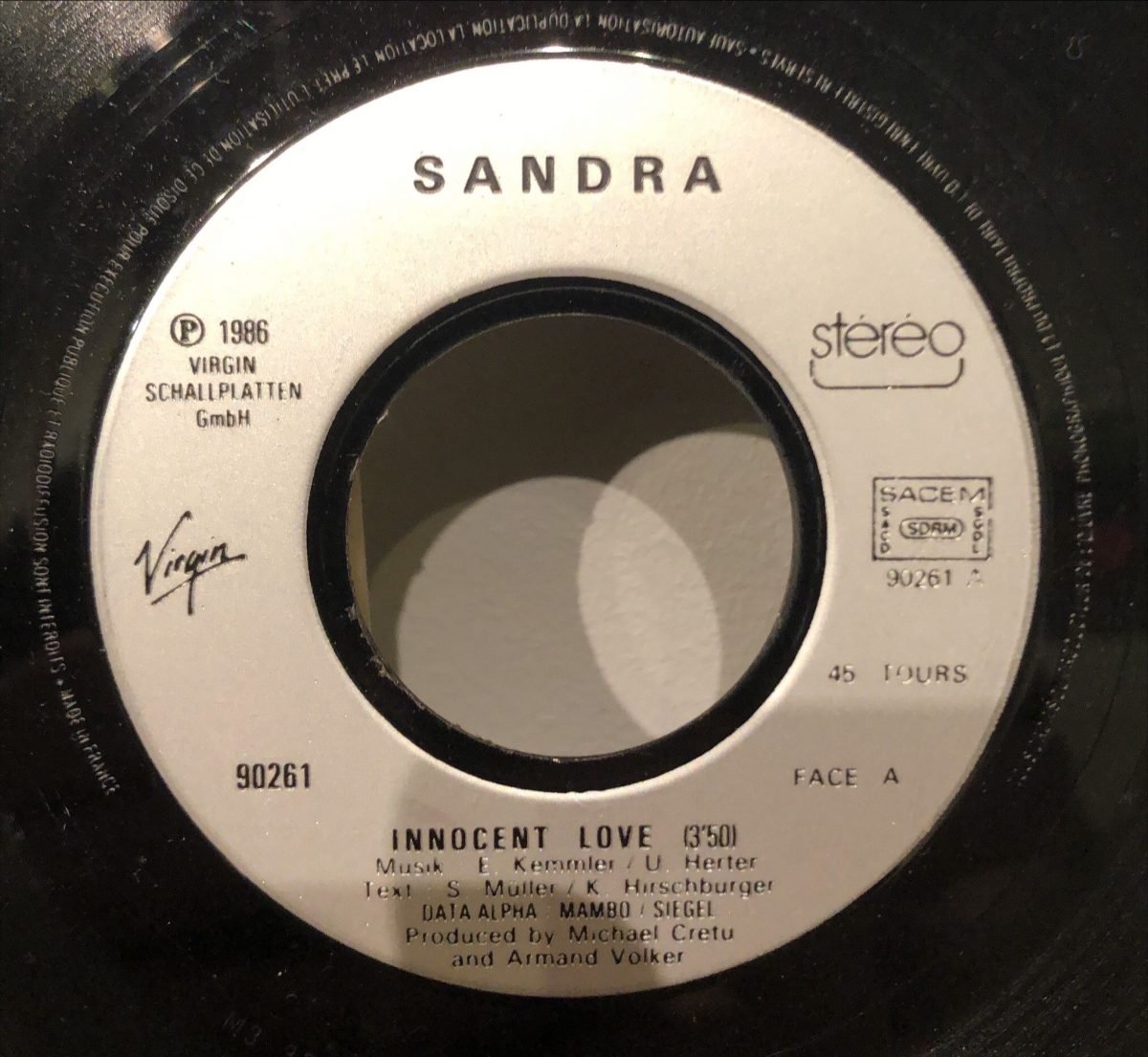 Sandra ‎– Innocent Love 45lik Plak - Görsel 2