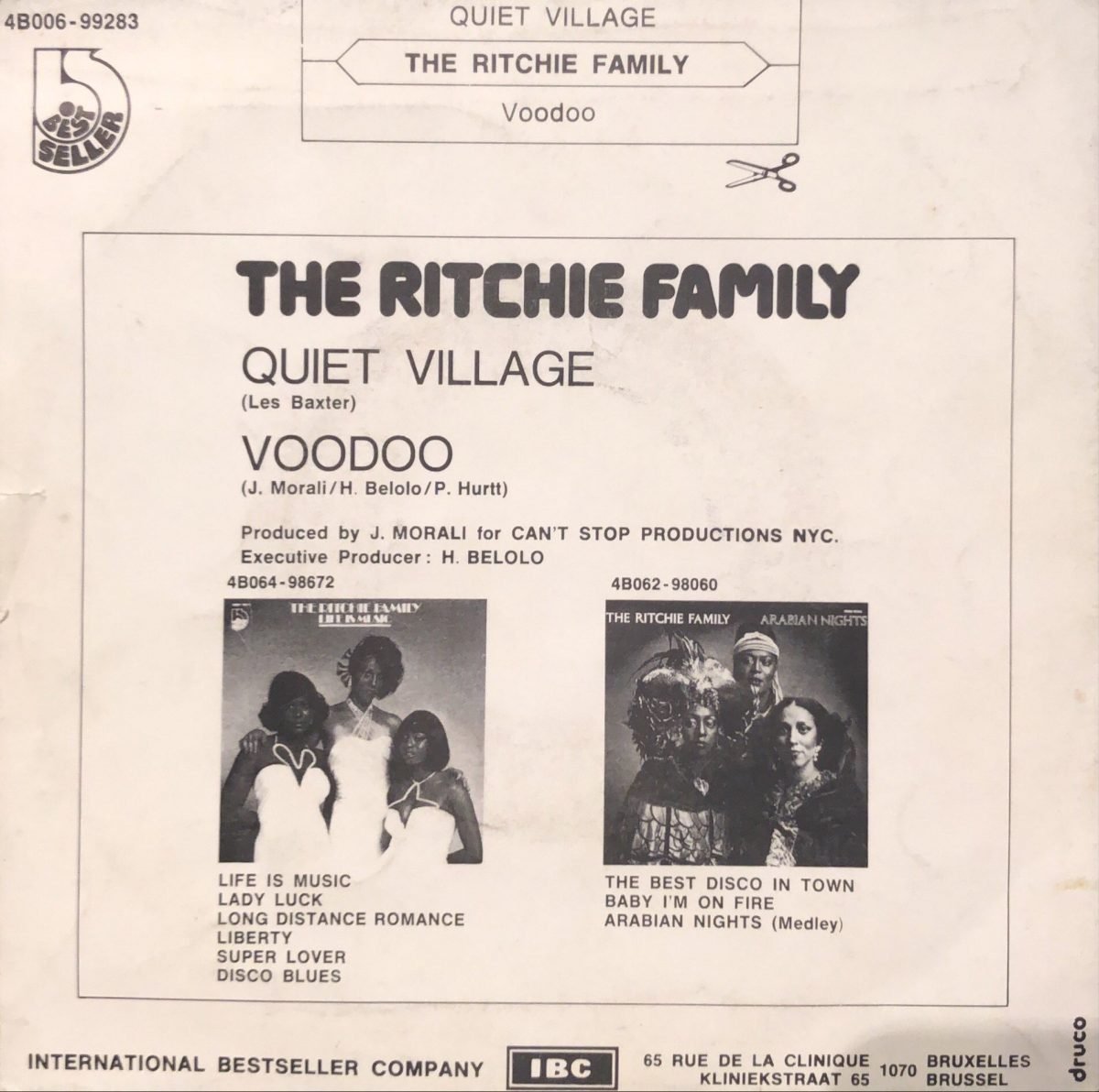 The Ritchie Family ‎– Quiet Village / Voodoo 45lik Plak - Görsel 3