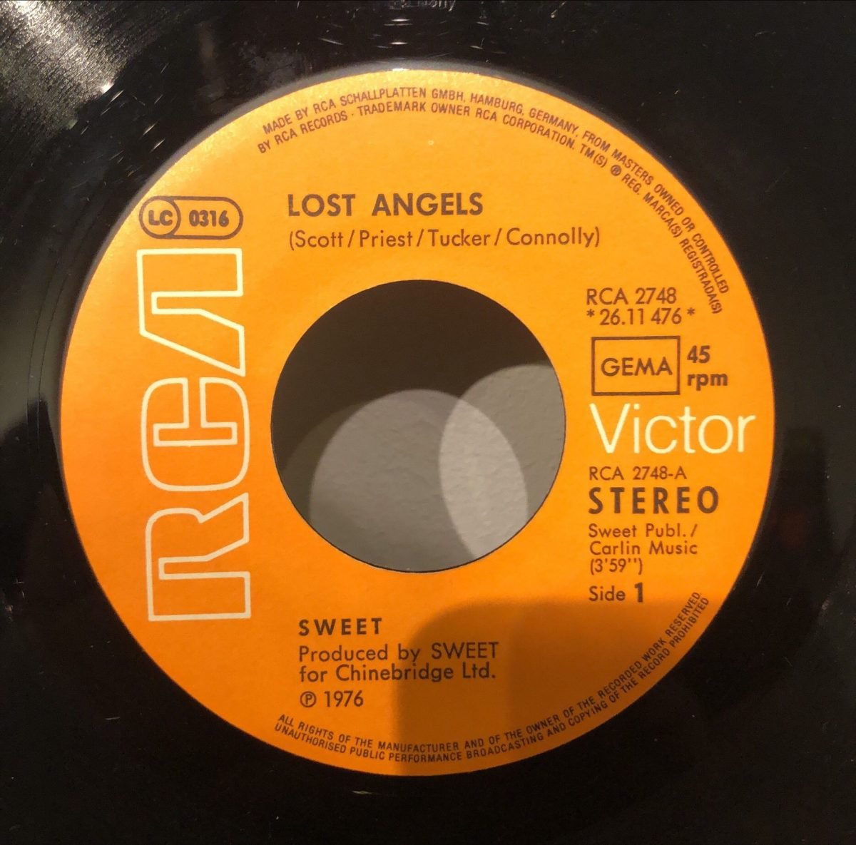 Sweet ‎– Lost Angels 45lik Plak - Görsel 2