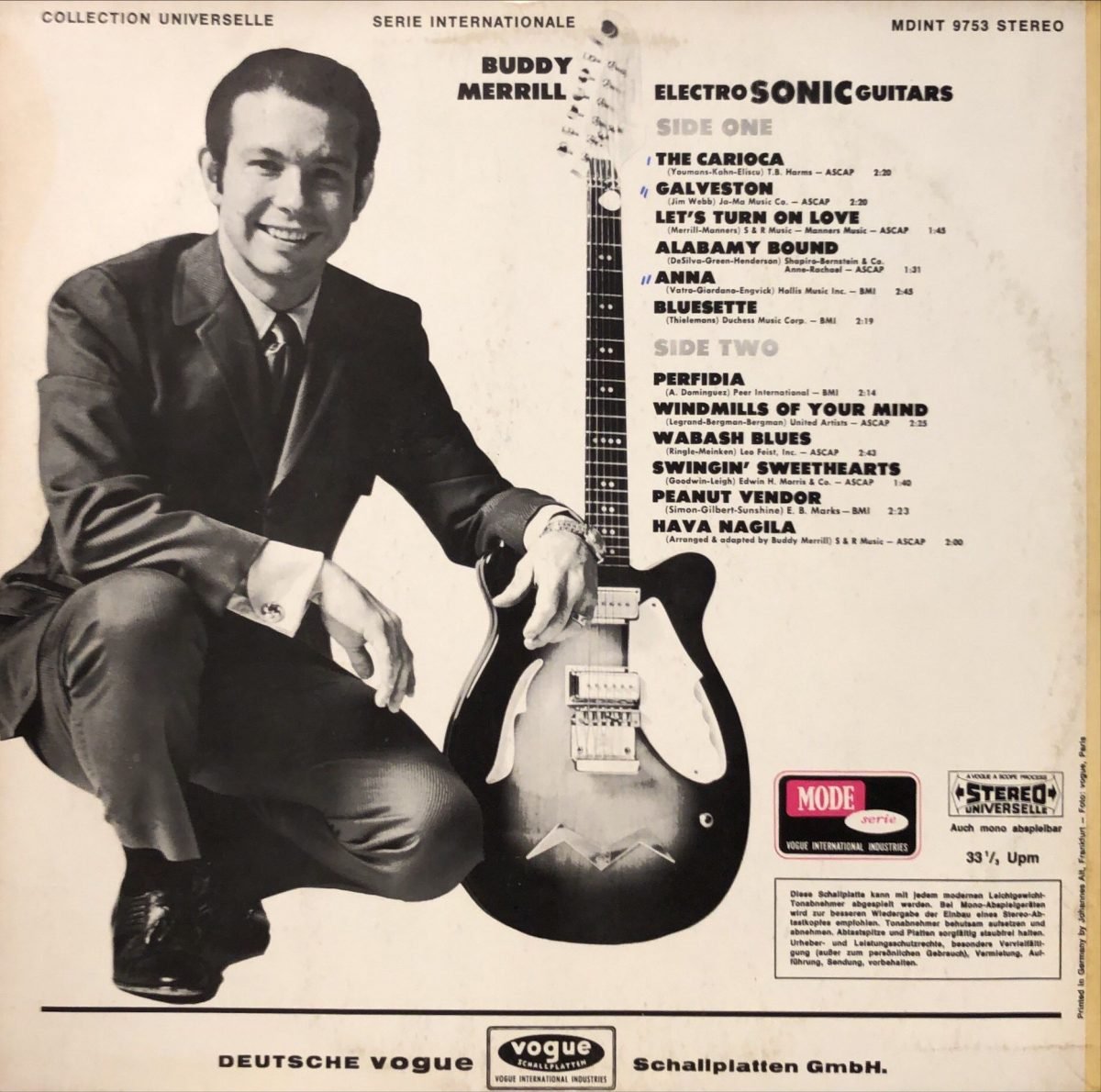 Buddy Merrill ‎– Electro Sonic Guitars LP Plak - Görsel 2