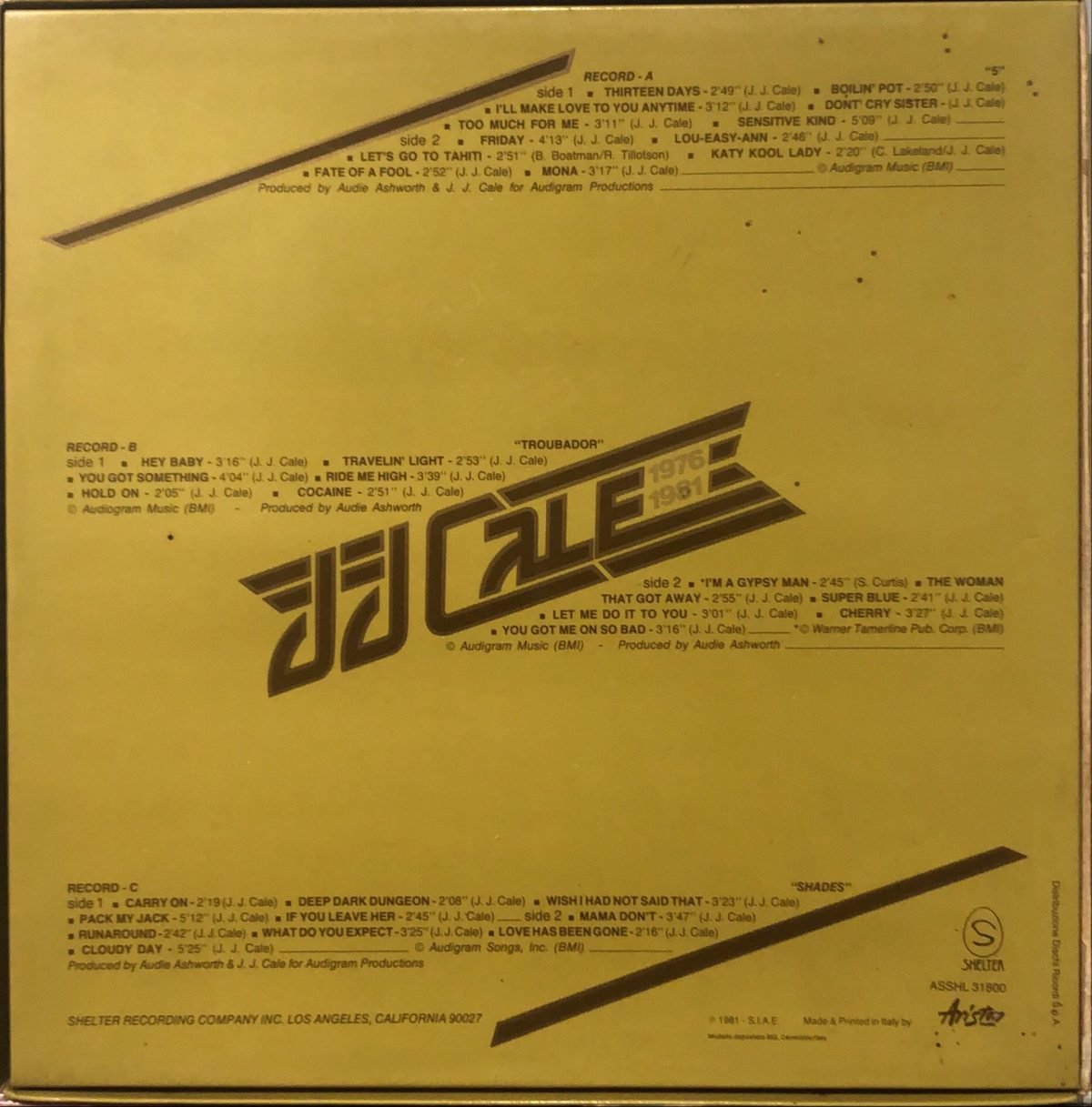 J.J. Cale ‎– J.J. Cale 1976/1981  3LP Box Set Plak - Görsel 3