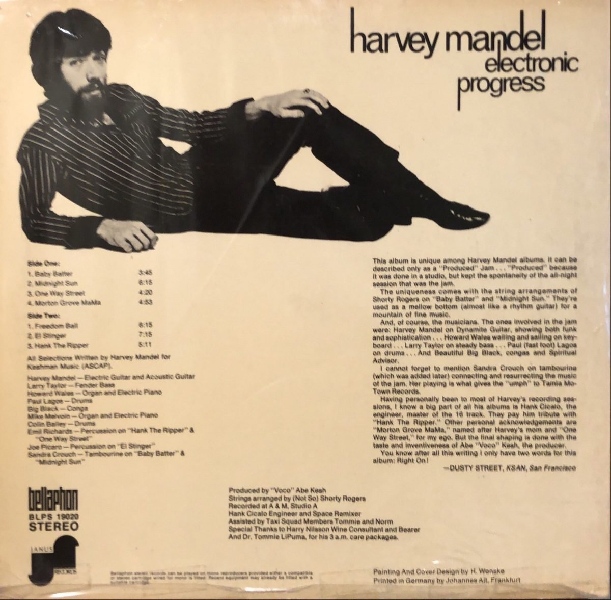 Harvey Mandel ‎– Electronic Progress LP Plak - Görsel 3