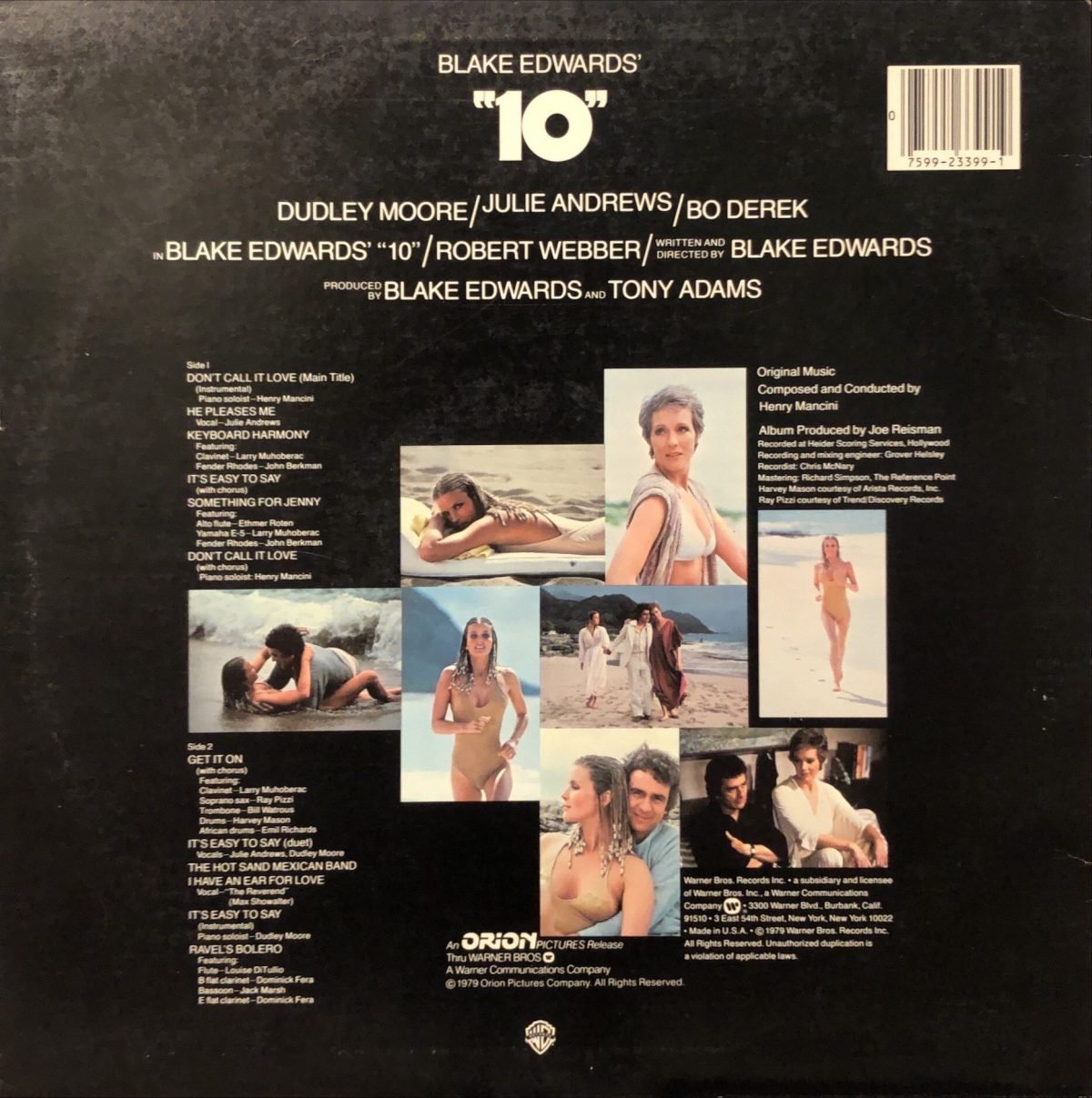 Henry Mancini ‎– 10 - Original Motion Picture Sound Track LP Plak - Görsel 3