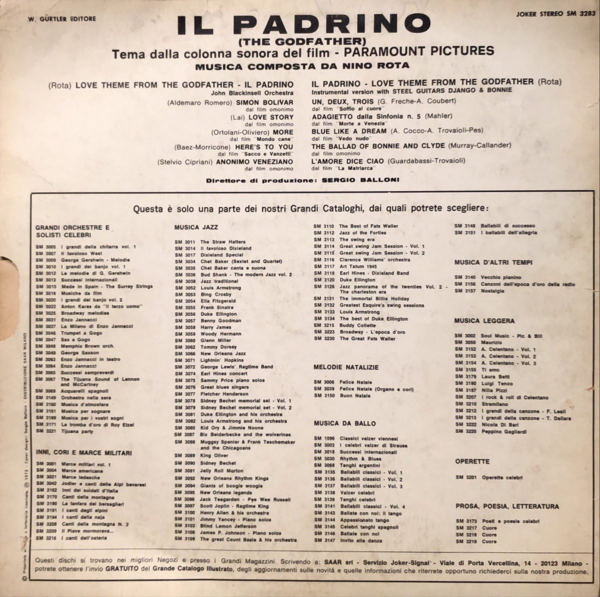 Il Padrino - Love Theme From "The Godfather" LP Plak - Görsel 3