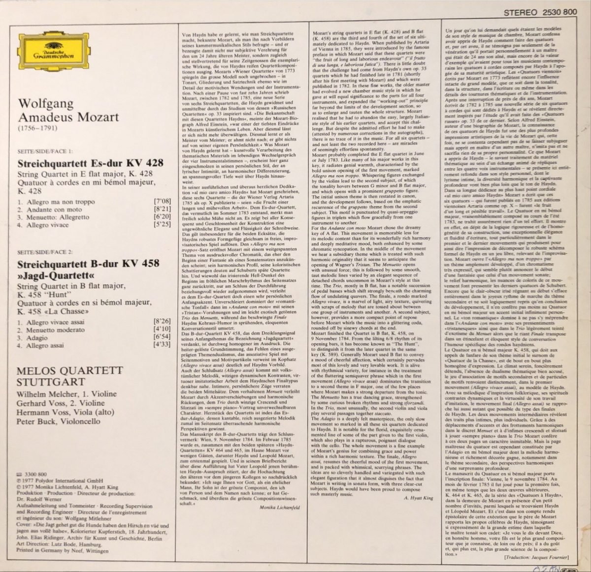 Wolfgang Amadeus Mozart - Streichquartette • String Quartets LP Plak - Görsel 2