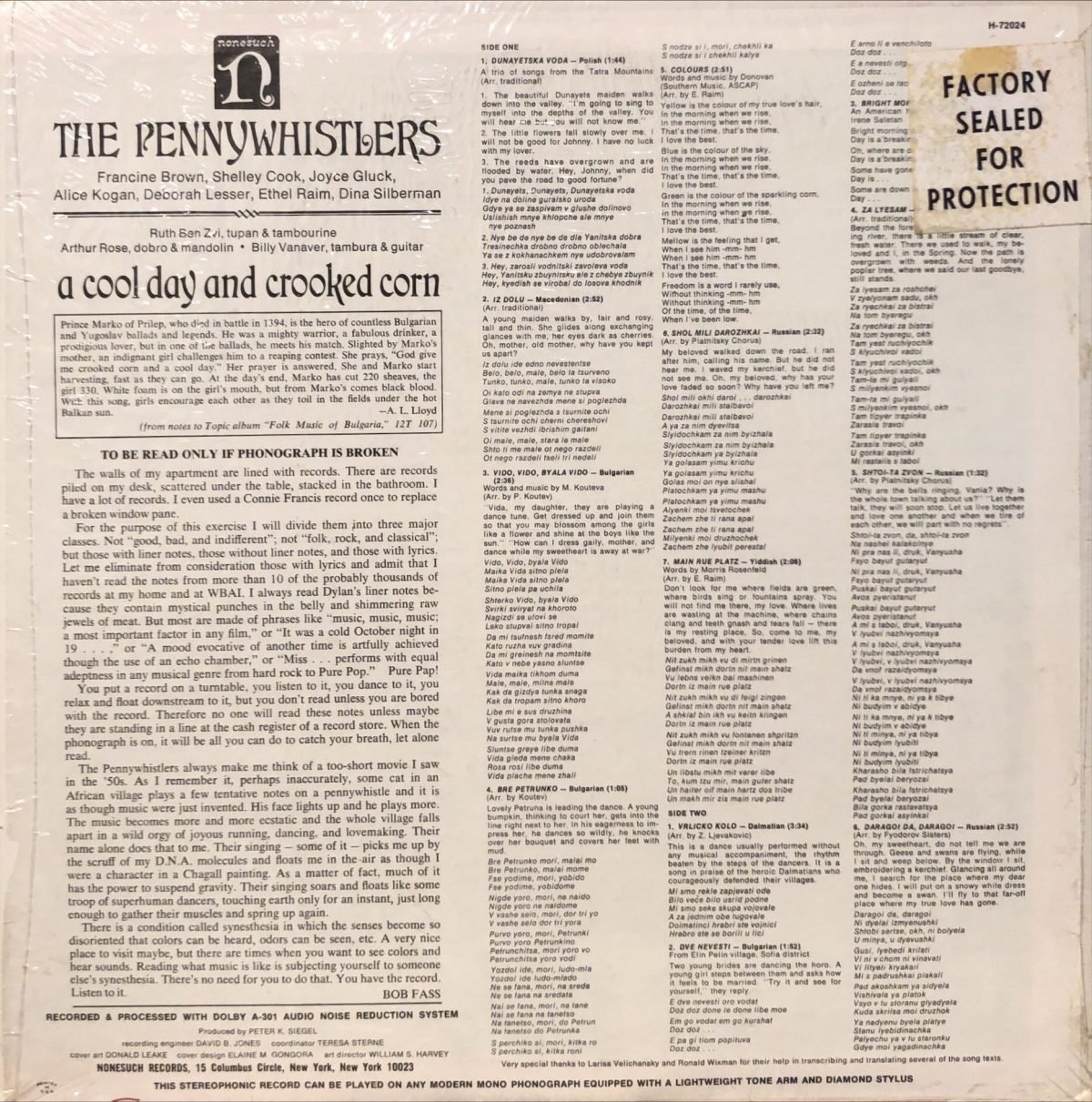 The Pennywhistlers ‎– A Cool Day And Crooked Corn LP Plak - Görsel 2