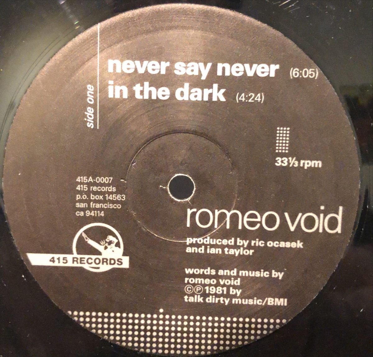 Romeo Void ‎– Never Say Never Maxi Single Plak - Görsel 3
