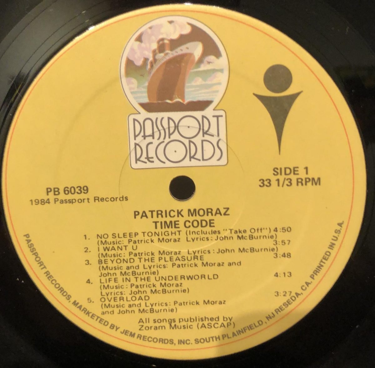 Patrick Moraz ‎– Time Code LP Plak - Görsel 3