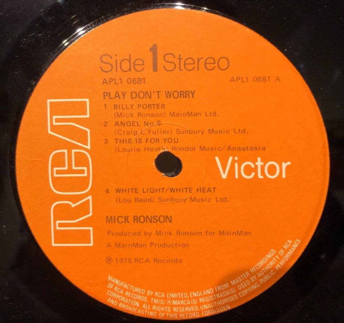 Mick Ronson ‎– Play Don't Worry LP Plak - Görsel 3